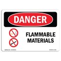 Signmission Safety Sign, OSHA Danger, 12" Height, 18" Width, Flammable Materials, Landscape, D-1218-L-1251 OS-DS-D-1218-L-1251